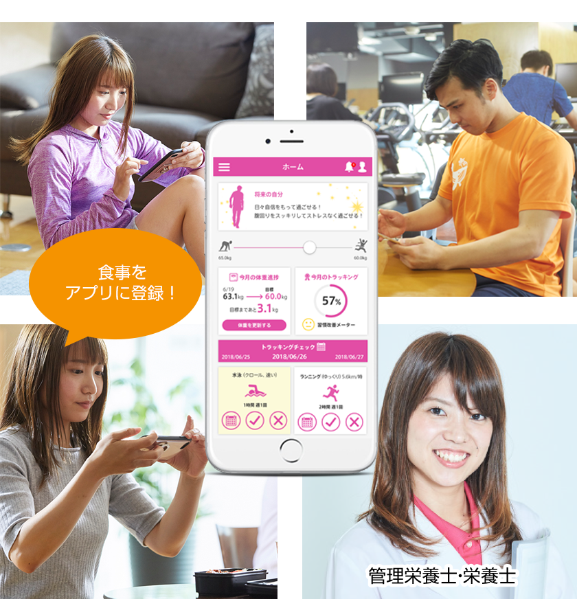 〈ON DIARY利用イメージ〉食事をアプリに登録